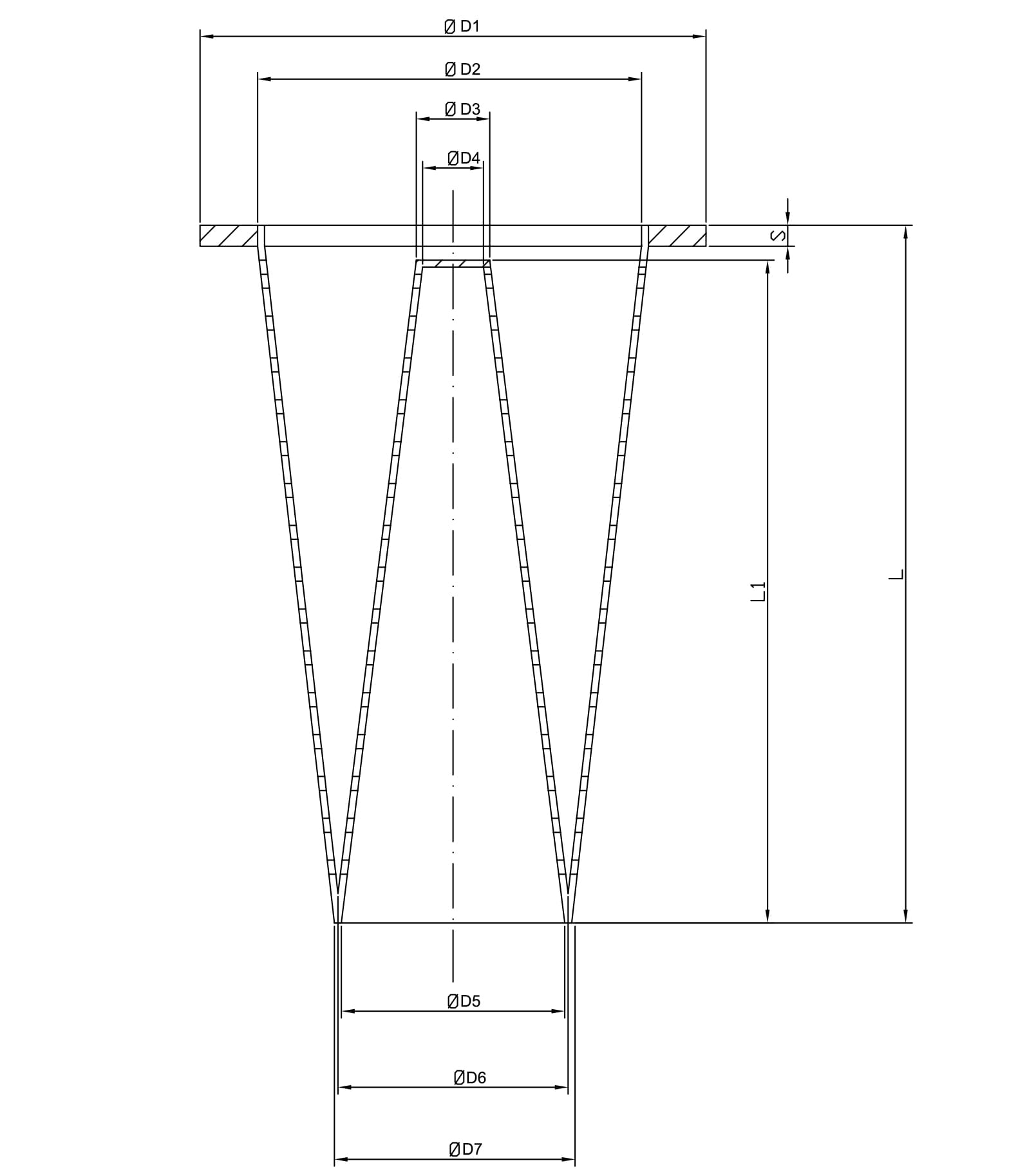 Dome filter double conical